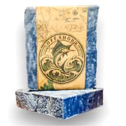 Oh Captain! Offshore Salted SEA SOAP For Fishermen, Sailors, and Ocean Lovers! - Salt, Menthol, Ultramarines, & Iron Oxide - Rugged Mens Soap Bars (2 Pack) Bundle