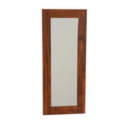 Household Essentials Rustic Hickory Rectangle Wall Mirror Décor | 29.5 in x 12.6