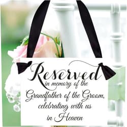 Yumoquee Wedding Memorial Sign in Memory of Grandparents Celebrating from Heaven Ceremony Seat Banner Grandfather of The Groom