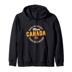 Kanada Hudson Bay Eisbären Arktis Expedition Canada Canada Toronto Montreal Vancouver Canada Flag Zip Hoodie