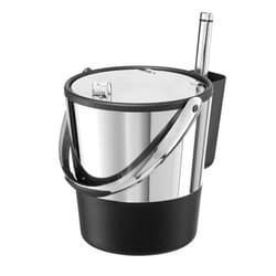 Oggi Insulated Ice Bucket, 4 Quart / 3.8 L, Stainless Steel, Black.
