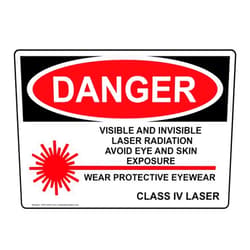 ComplianceSigns.com Visible And Invisible Laser Radiation Sign, 10x7 inch Plastic for Process Hazards PPE