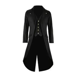 GOLDSTITCH Mens Black Vintage Tailcoat Jacket Fancy Cool Cosplay Costume Robe