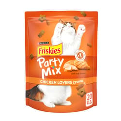 Friskies Purina Friskies Made in USA Facilities Cat Treats, Party Mix Chicken Lovers Crunch - 20 oz. Pouch