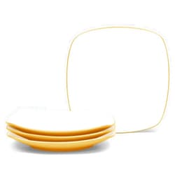 Noritake Colorwave Mustard Set of 4 Square Dinner Plates, 10-3/4