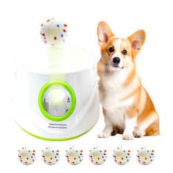 TIEXITOR Automatic Dog Ball Launcher with 6 ETPU Tennis Balls, Dog Ball Thrower for Small & Medium Dogs, 3 Adjustable Distance 19-45FT, Interactive Toy Throwing Machine for Indoor/Outdoor