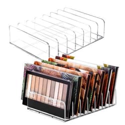 Vowcarol Eyeshadow Palette Organizer, Acrylic 7-Section Divided Makeup Palette Organizer Holder - Clear 2 Pack