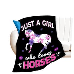 Mecowcm Horse Blanket Super Soft Cozy Warm Cute Horse Plush Throw Blanket Fuzzy Fleece Just A Girl Who Loves Horse Bedding Blanket Gifts for Kids Girls Boys Women 40