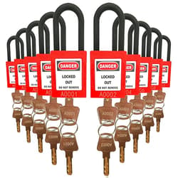 SAFBY Lockout Tagout Locks Loto Safety Padlock, Keyed Differently, OSHA Loto Safe Padlocks for Lock Out Tag Out Stations and Devices