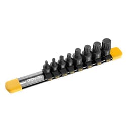 LEXIVON Triple Square Bit Socket Set - 8-Piece (M4-M16), Dual Drive, Super Short 12-Point XZN, Premium S2 Steel, Aluminum Storage Rail (LX-145S)
