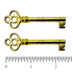 SupplyInfinite Universal Skeleton Key Set - Hollow Barrel Key for Cabinets, Doors, Desks, and Antique Furniture (Brass, Set of 2)