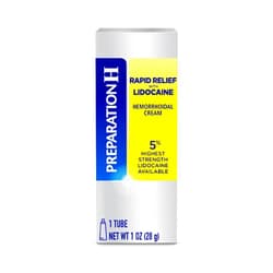 Preparation H Rapid Relief Hemorrhoid Cream with Lidocaine, Numbing Relief for Swelling, Pain, Burning and Itching - 1 Oz Tube