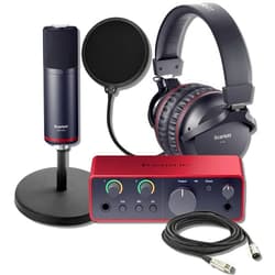 StreamEye Focusrite Scarlett Solo Studio 4th Gen Recording Bundle with Desktop Microphone Stand and Pop Filter