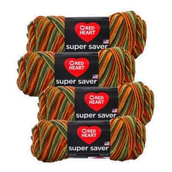 Red Heart Super Saver Yarn (4-Pack of 5oz Skeins) (Fall)