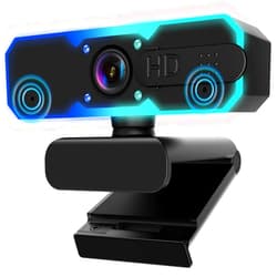 NBPOWER 1080P 60FPS Streaming Camera Webcam with Microphone and Fill RGB Light,Autofocus,Work with Laptop/Desktop Computer/Winsdows/Mac OS/PC Computer for Camera