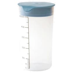 IKEA graduated measuring shaker with a leak-proof lid.