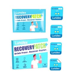 Lunalex Recovery Patch 32 Pack - Wake Up Refreshed & Balanced After Celebration - Plant-Based Formula for Morning Wellness - Bachelorette & Wedding Party Favors - 2 Patches per Sachet, Waterproof