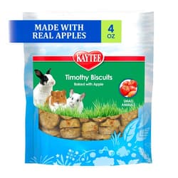 Kaytee Timothy Biscuits Baked Treat for Pet Guinea Pigs, Rabbits & Other Small Animals, Apple, 4 oz