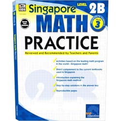 By Singapore Asian Publishers (Compiler), Carson Dellosa Education (Compiler) Singapore Math – Level 2B Math Practice Workbook for 3rd Grade, Paperback, Ages 8–9 with Answer Key