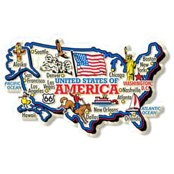 Classic Magnets United States Jumbo Country Map Magnet by Classic Magnets, Collectible Souvenirs Made in The USA