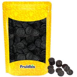 Fruidles Dutch Licorice Candy Coins - Lightly Salted Black Licorice Coins - (8 Oz Bag) by Fruidles