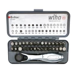 Wiha 74984 32 Piece GoBox Standard Bit Set with Mini Ratchet