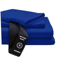 THE LAD COLLECTIVE 3.0 King Bedding Set - King Bedding Sets - 4-Piece Bedset w/Fitted Sheet, Top Sheet & 2 Standard Pillowcases [Duvet Not Included] - Bamboo-Cotton - Atlantic [Navy Blue]