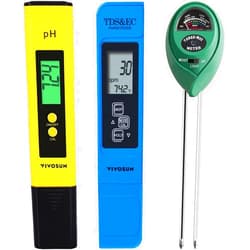 VIVOSUN Digital PH Meter, 3-in-1TDS EC and Temperature Meter, Plant Soil MoistureTester Combo for Home, Garden and Hydroponics