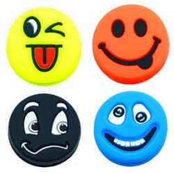 Tannius Tennis Racket Vibration Dampener, 3 Designs(4-6 Packs), Racket String Shock Absorber, Great Tennis Gift (4 Emojis)