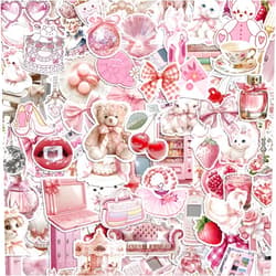Slapaflife 200 PCS Coquette Stickers, Pink Aesthetic Waterproof Vinyl Stickers for Girls, Preppy Sticker for Laptop, Water Bottles, Guitar Computer