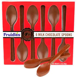 Fruidles Milk Spoons, Candy Hot Stirring Edible Spoons, Gourmet Milk Cocoa Edible Spoon Stirrers, Non-GMO, Dairy, 2.12 Oz (6 Spoons per Box) (Single-Pack)