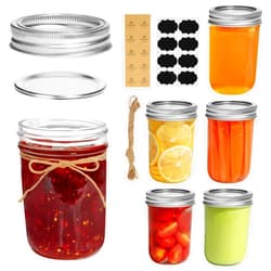 ComSaf Small Mason Jars 8 oz - 6 Pack, Regular Mouth Mason Jar with Lids and Seal Bands, Small Glass Canning Jar for Spice, Jam, Honey, Jelly, Dessert, Shower Wedding Favors, DIY Candles Decor