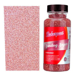 Bakerpan Rose Gold Sanding Sugar for Baking & Cookie Decorating - 5 Ounce Edible Rose Gold Sugar Sprinkles for Cookies, Cakes, Cocktails (Made In USA)