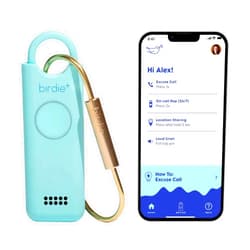 She's Birdie She’s Birdie - Birdie+ Smart Personal Safety Alarm for Women by Women–Loud Siren, Key Chain, 24/7 Live Rep, Emergency Alerts, Bluetooth Connection - 3 Month App Subscription Included (Aqua)