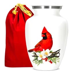 Trupoint Memorials Cremation Urn for Ashes Adult Male – Decorative Urns for Human Ashes Adult Female, Burial Urns for Human Ashes Adult Man, Funeral Urns for Human Ashes Adult – Extra Large, Cardinal