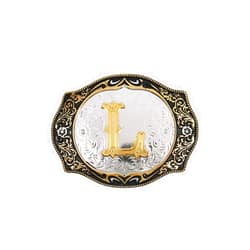 HUABOLA CALYN Western Belt Buckle Initial Letters ABCDMRJ to Z Cowboy Rodeo Small Gold Belt Buckles for Men Women