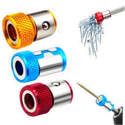 Kerrtoa Upgrade Screwdriver Head Magnetic Ring, Universal Magnetizer Screw Removable for Hex Screwdriver and Power Bits, Magnetic Screw Ring Bit Magnetizer Ring Metal Magnetizer Screw (3, Mix)