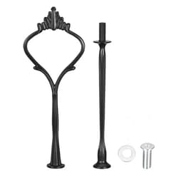 uxcell 1 Set Cake Tray Stand Handle Cupcake Dessert Plate Hardware Fitting Holder Rod Stand Handle for Cake Stand Wedding Party, 2-Tiers Crown Black