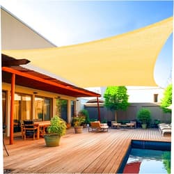 Shade&Beyond 8'x10' Sun Shade Sails Canopy Rectangle Sand 185GSM Shade Sail for Patio Deck Yard Backyard, (We Make Custom Size)