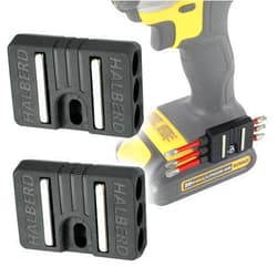 Halberd Universal Fit Magnetic Bit Holder, Securely Mounts to Belt Clip Screw, Fits Both Left and Right Side of Driver, for Milwaukee, DeWalt, Ridgid, Makita, Bosch, Ryobi, More - 2 Pack