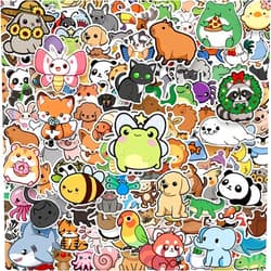 SLNCWTR 200PCS Animal Stickers for Kids,Cute Sticker for Water Bottle Guitars Laptop,Fun Waterproof Vinyl Kawaii Animals Decal Pack for Boys Girls Teachers Teenagers,Classroom Prizes for Students