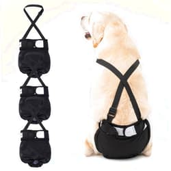 Avont 3 Pack Avont Washable Female Dog Diaper with Suspender, Reusable Girl Doggie Diapers for Small Medium Large Doggy in Heat Cycle Period Incontinence -M
