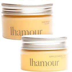 Lhamour 2-in-1 100% Natural Nipple Butter (1oz) and Hand Made Baby Balm - Diaper Rash Cream (3.53oz)