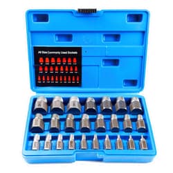 CENFORGE 25-Piece Screw Extractor Set, Hex Head Multi-Spline, Easy Out Bolt Extractor Tool, Chrome Molybdenum Alloy Steel Heavy Duty EZ Out Rounded Screw Remover, 1/8
