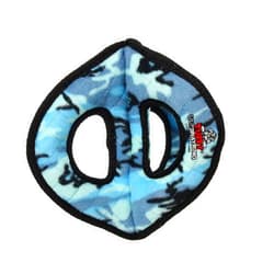 TUFFY- World's Tuffest Soft Dog Toy-Ultimate 3Way Ring-Camo Blue -Squeakers -Multiple Layers. Made Durable, Strong & Tough. Interactive Play (Tug, Toss & Fetch). Machine Washable & Floats