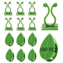 Beyoslf Plant Climbing Wall Fixture Clips, 100Pcs Self-Adhesive Plant Fixer Wall Clips Hook Vines Traction, Invisible Holder Leaf Shaped Wall Vines Fixing Clips Indoor Outdoor Decor