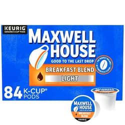 Maxwell House Coffee Pods Maxwell House Breakfast Blend Light Roast K-Cup Coffee Pods (84 Pods)