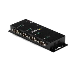 StarTech.com StarTech 4 Port USB to Serial RS232 Adapter - Wall Mount - Din Rail - COM Port Retention - FTDI USB to DB9 RS232 Hub, TAA (ICUSB2324I)