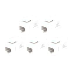 VCE UL Listed CAT6 RJ45 Keystone Jack Inline Coupler 5-Pack, Female to Female Ethernet Cable Extender - White