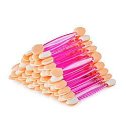 DRtrue Disposable Dual Sided Eyeshadow Brush Sponge Tipped Oval Eye Shadow Makeup Applicator, 100 Pieces (Pink)